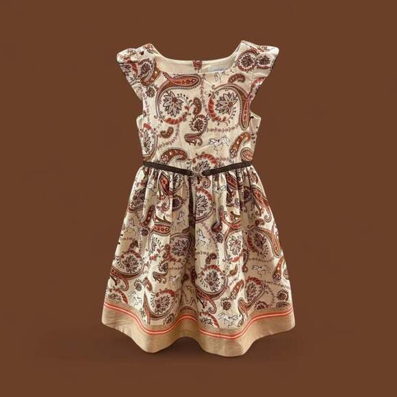 Janie and Jack Paisley Equestrian Print Dress - Picture 2 of 8